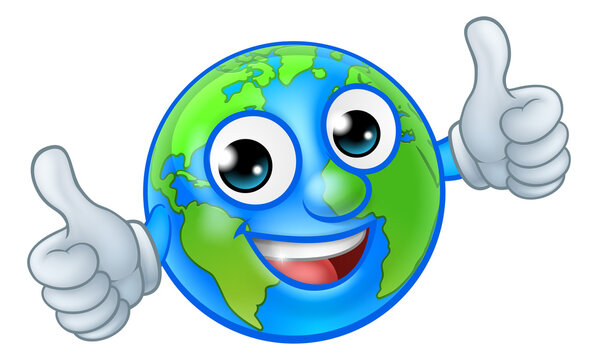 Earth Globe World Cartoon Character Mascot