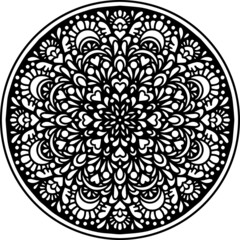 Mandala Art can be used for artwork decoration, coloring or tattoo design.