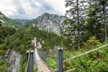 Fototapeta premium Handeck suspension bridge in Switzerland