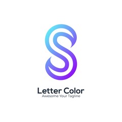 Obraz premium Logo letter S gradient colorful modern style