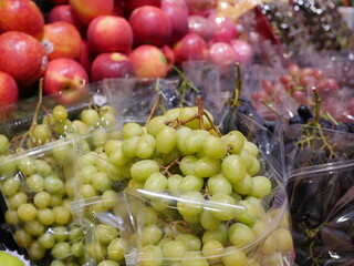 Green seedless grapes are available in the market.