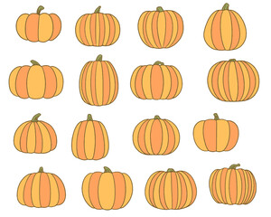 カボチャのカラーイラスト