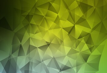 Light Green, Yellow vector background with triangles.