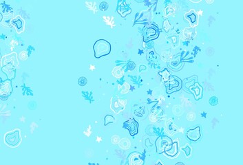 Light BLUE vector backdrop with memphis shapes.