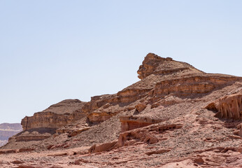 Fototapeta premium Rock shaped like the head of King Kong in summer in Timna National Park near Eilat, southern Israel.