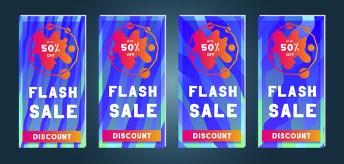 Modern promotion web banner for social media and mobile apps. Web stories templates