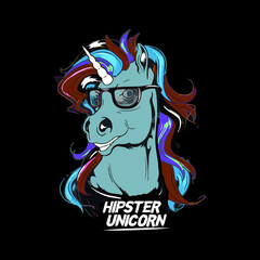 Hipster unicorn slogan t shirt design