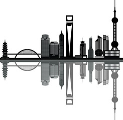 Fototapeta na wymiar chinese city shanghai skyline