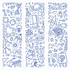 STEAM education doodle. Science, technology, engineering, art, mathematics. 