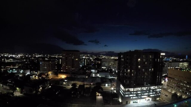 Time lapse of a storm rolling in from the south as the sun fades to night in Denver Colorado.