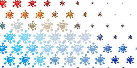 Light Blue, Yellow vector pattern with coronavirus elements.