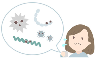 うがいをする女性