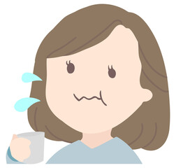 うがいをする女性