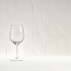 Empty glasses of wine and free space for your decoration 
