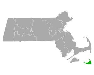 Karte von Nantucket in Massachusetts