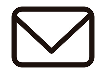 Icono negro de sobre para aplicación de correo electrónico.