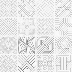 Seamless a set of geometrical vector pattern.
