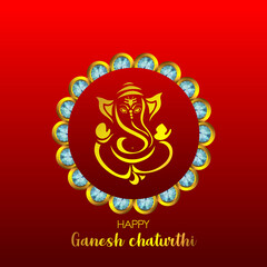 Happy Ganesh Chaturthi Festival Greeting Card Design