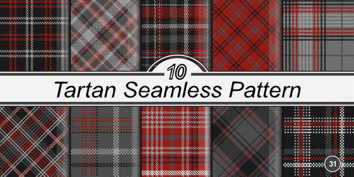 Classic tartan pattern set.