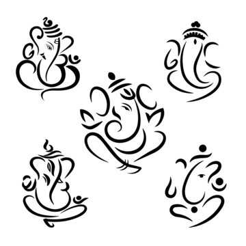 Simple Ganesh Line Drawings - Easy Ganesh Drawing | Ganesha drawing,  Drawings, Cute drawings