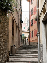 Fototapeta na wymiar typical Ligurian alley called caruggio