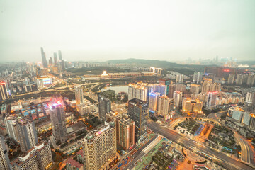 Night view of Nanning city, Guangxi Province, China