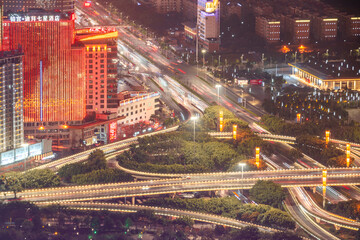 Fototapeta na wymiar Night view of Nanning city, Guangxi Province, China