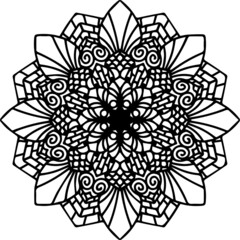Mandala Art can be used for artwork decoration, coloring or tattoo design.