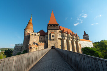 Fototapeta premium Beautiful panorama of the Corvin castle Transylvania,Romania 