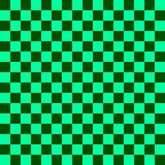 Green checkerboard pattern background. Check pattern designs for decorating wallpaper. Vector background.