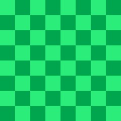 Green checkerboard pattern background. Check pattern designs for decorating wallpaper. Vector background.