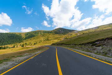 Summer view of Transalpina mountain road. Beautiful highest altitude road in Romania
