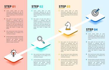 Fototapeta Infographic design template. Creative concept with 4 steps obraz