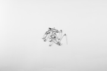 Safety pin isolated on white background