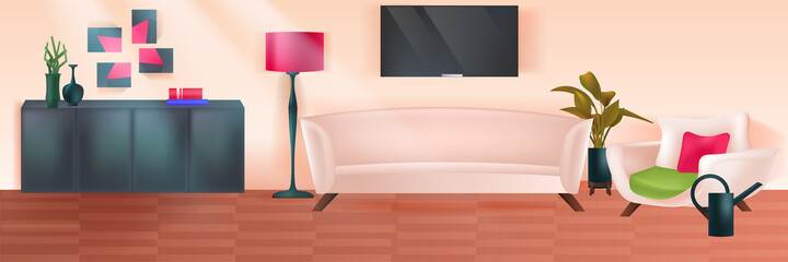 living room interior modern home apartment with furniture