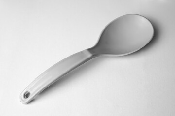 plastic rice spoon isolated on white background