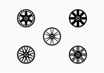 Set of car wheel vector illustration