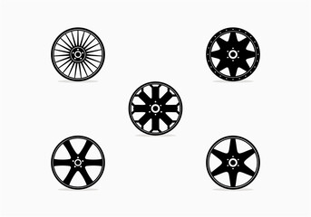 Set of car wheel vector illustration