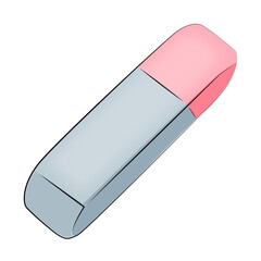 Colorful eraser school on white background. Vector illustration. 