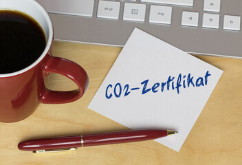 CO2-Zertifikat  - obrazy, fototapety, plakaty