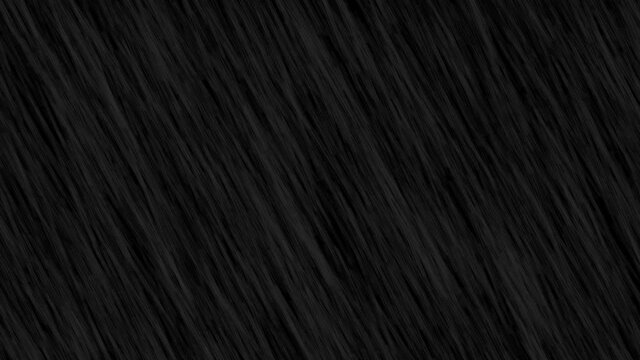 Falling raindrops footage on dark black background. Rain Drops Falling. Thunder, speedy, night, Dramatic, Sky Drops. Heavy rain. 4k Loop animation