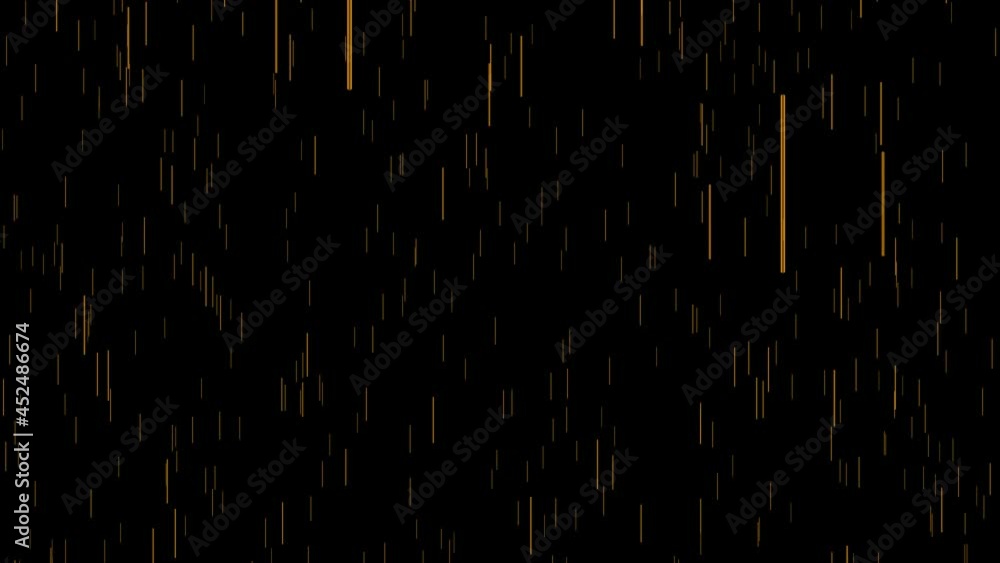 Poster colorful orange straight lines on black background. abstract seamless looped animation of neon, glow