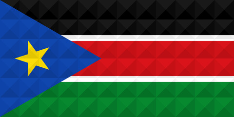Artistic flag of South Sudan with 3d geometric wave concept art design. Correct Proportion. No opacity effect. Eps (vector) and JPEG (high resolution) format in zip file.