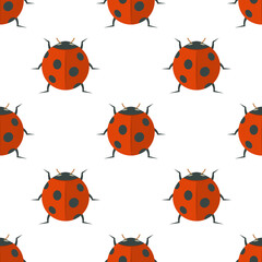 Seamless background from a set of ladybird, vector illustration.