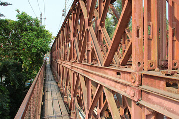 old metal bridge in luang prabang (laos) 