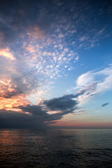 Sunset on the sea coast