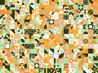 Decorative ornament of geometric shapes. Colorful geometric pattern background