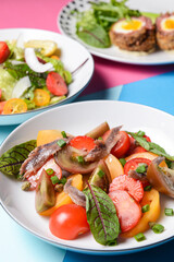 Spinach salads with strawberries, cheese and coconut chips. Delicious summer salad recipes