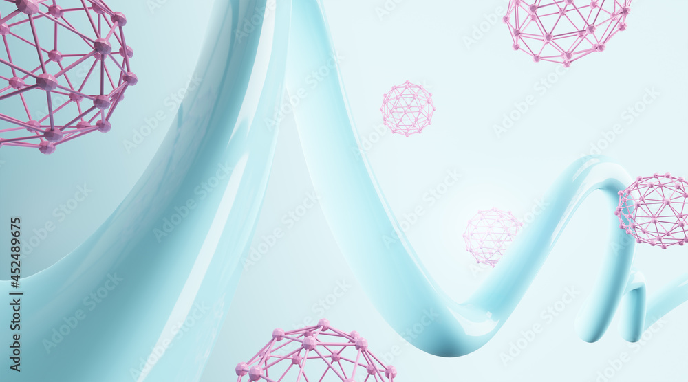 Poster creative light medical background. web landing page concept. 3d rendering.