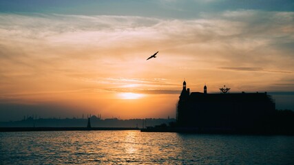 sunset over the sea